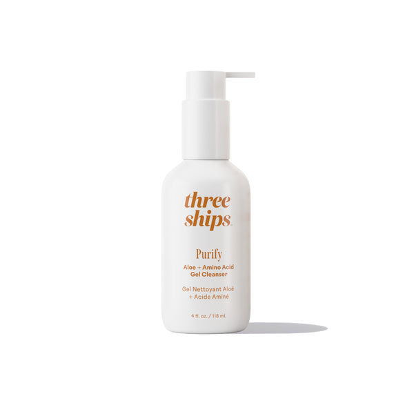 Three Ships Purify Aloe + Amino Acid Gel Cleanser - Gentle, alcohol-free cleanser for soft, hydrated skin.