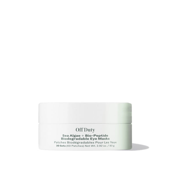 THREE SHIPS OffDuty™ Sea Algae + Bio-Peptide Smoothing Biodegradable Eye Masks, eco-friendly under-eye treatment, providing hydration and smoothing fine lines.