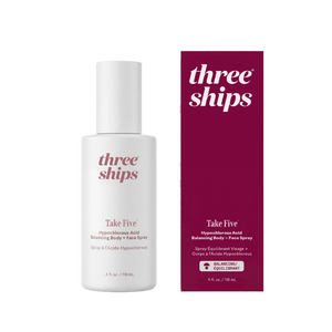 Three Ships Take Five bottle and packaging on a white background