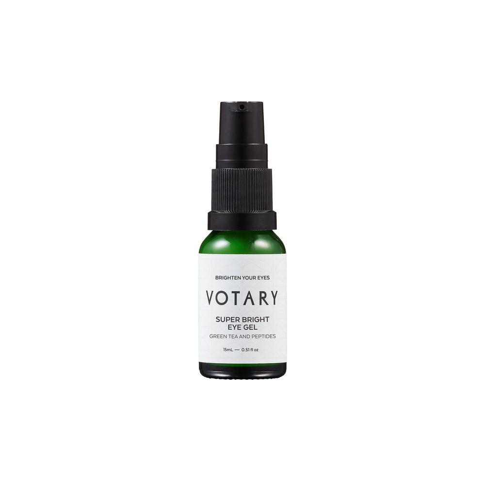 VOTARY Super Bright Eye Gel – fragrance-free eye gel with green tea, peptides, and niacinamide to help brighten and smooth the look of tired eyes.