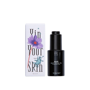 YIN YOUR SKIN SILEA Silky Facial Oil in violet Miron glass bottle with botanical oils and essential oils