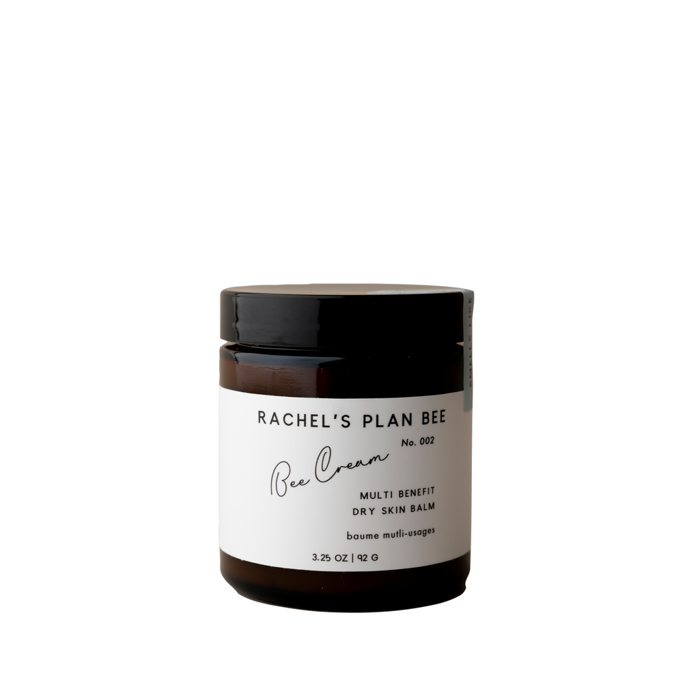 Jar of Rachel’s Plan Bee Bee Cream for very dry skin with natural beeswax and citrus oils. ALWAYS SHOW