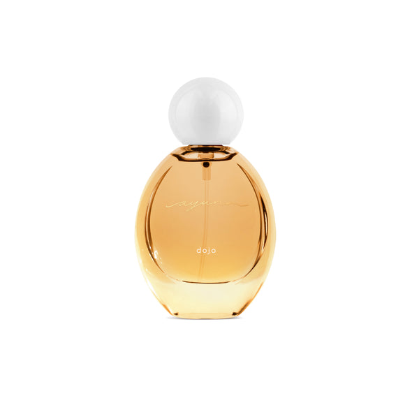 Bottle of dojo Conscious Perfume by Ayuna with minimalist design on white background