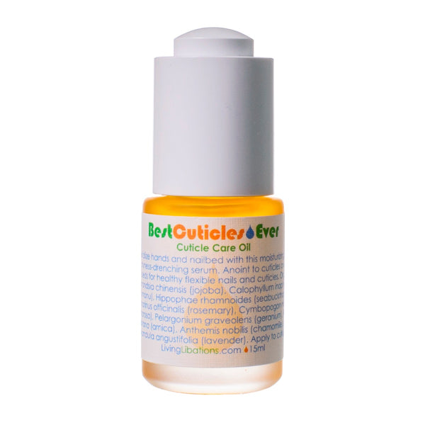 Bottle of Living Libations Best Cuticles Ever cuticle oil.