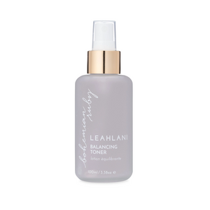 Leahlani Skincare Bohemian Ruby Toner, a hydrating mist with aloe, floral hydrosols, and Hawaiian sea silt, designed to calm sensitive skin and reduce redness.