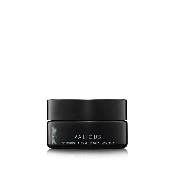 CREATION Validus Polyphenol & Rosehip Multi-Functional Oleogel in a minimalist jar, a gel-to-milk cleansing balm that removes makeup, nourishes skin, and restores glow with antioxidant-rich botanicals.