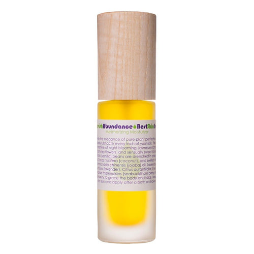 Living Libations Best Skin Ever Lavish Abundance, a luxurious blend of Jasmine, Vanilla, and Seabuckthorn for cleansing, exfoliating, and nourishing the skin. 30ml