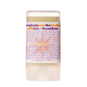 Living Libations Everybody Loves the Sunshine Zinc Beach Balm with protective zinc and botanicals. 15ml