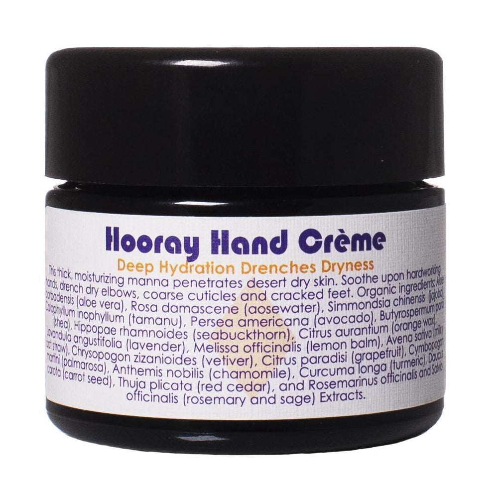 Jar of Living Libations Hooray Hand Crème. 50ml