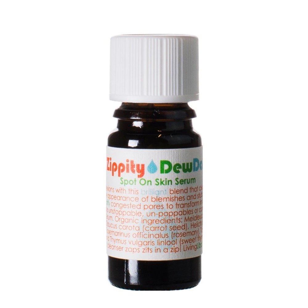 Living Libations Zippity DewDab bottle with refreshing herbal label. 5ml