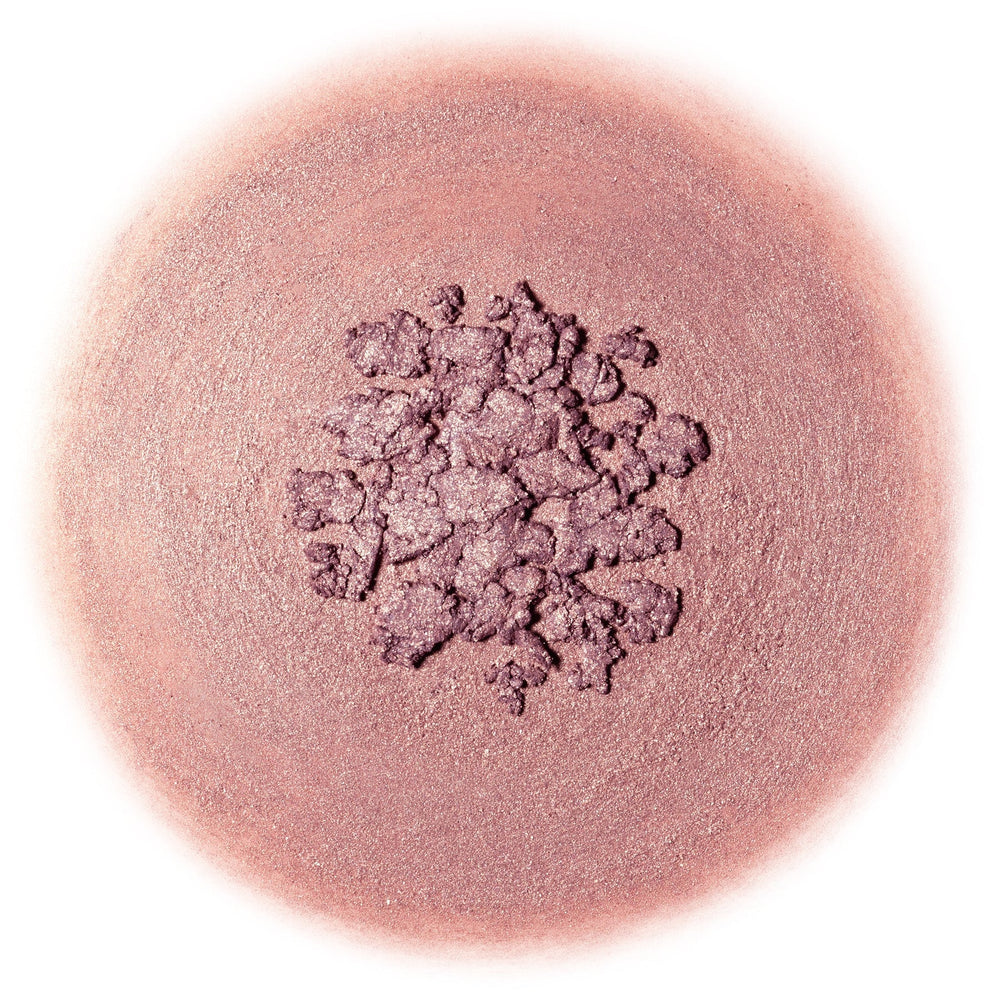 RITUEL DE FILLE Ash and Ember Eye Soot – Anima, soft mauve pink eyeshadow with radiant shimmer, rich velvety powder-cream texture in a small jar, vegan.