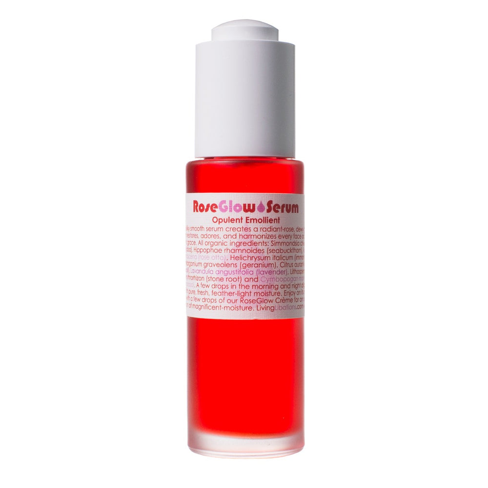 Living Libations Rose Glow Serum with rose otto and botanical oils. 30ml